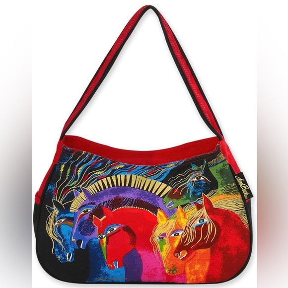 Laurel Burch Wild Horses of Fire Medium Hobo Tote NWT - Picture 1 of 9